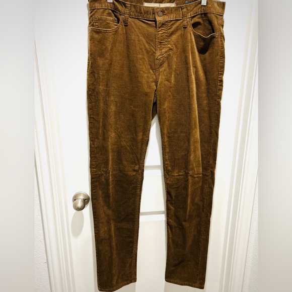 NWT Banana Republic Brown Slim Traveler Cords 35x34 Corduroy Preppy - Picture 3 of 11